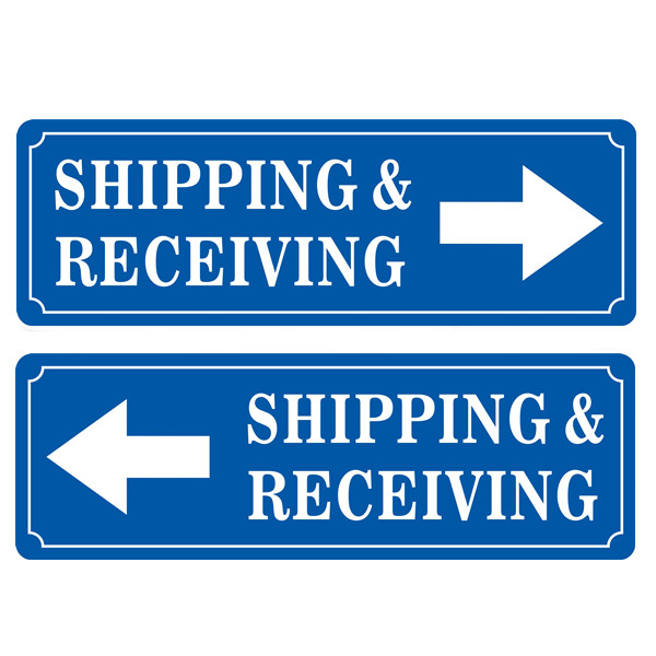 (2 Pack) 9&Prime; X 3&Prime; Shipping & Receiving Sign Back Self Adhesive Vinyl Sticker