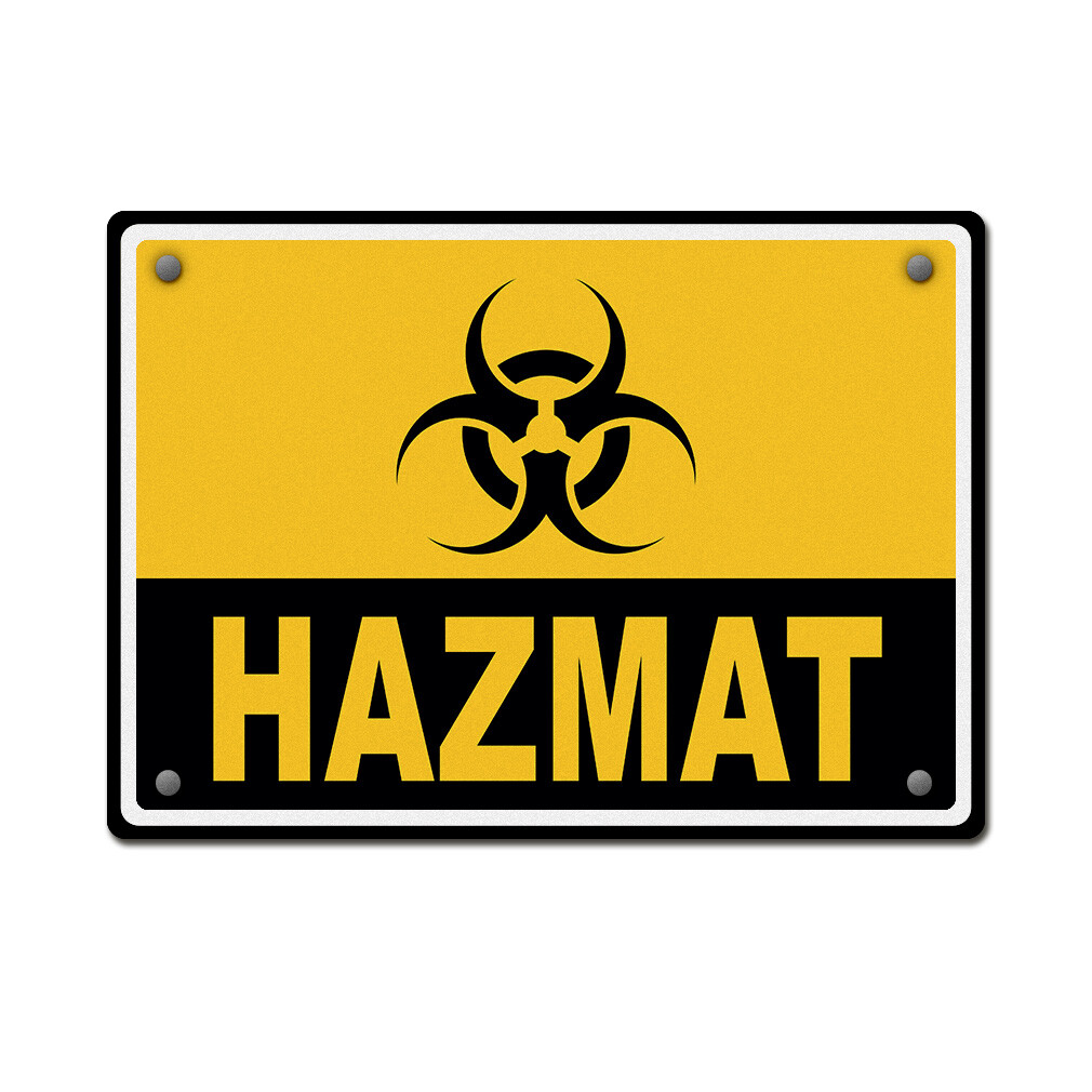 Horizontal Metal Sign Biohazard Hazmat Clean Weatherproof Street Signage
