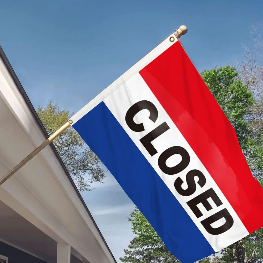 2X3Ft Closed Sign Flag Business Flag Vivid Color Outdoor Advertising Decoration