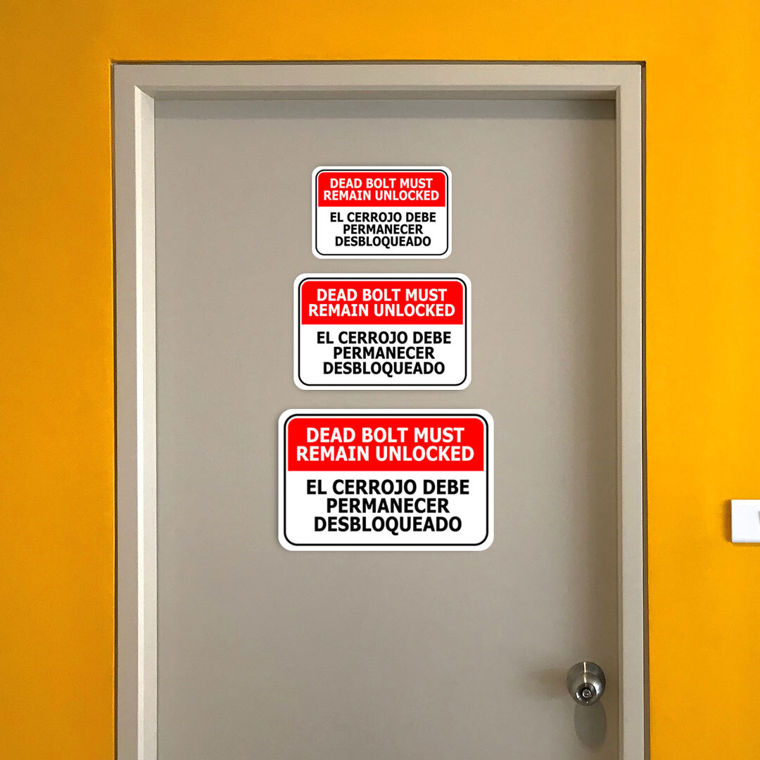 Classic Framed Plus Dead Bolt Must Remain Unlocked