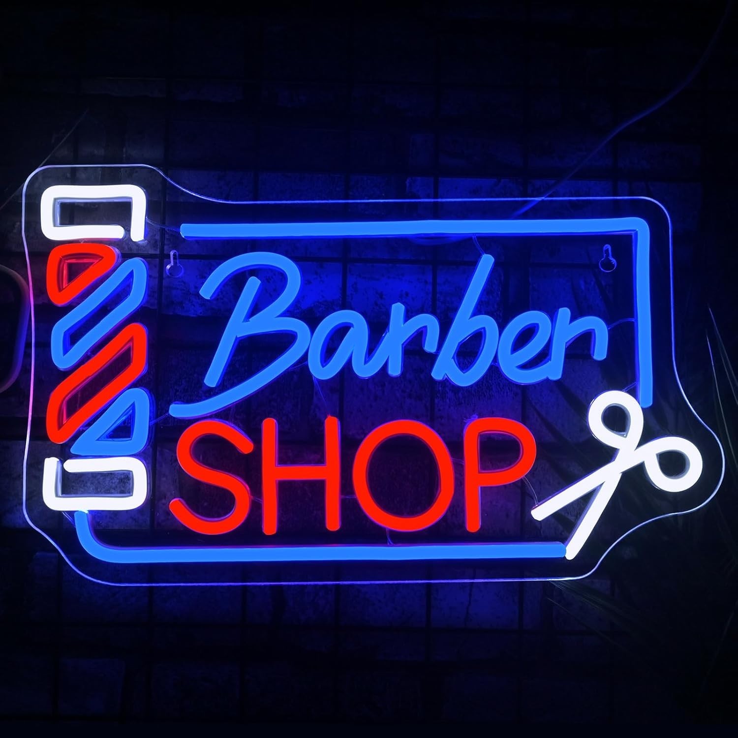 Barber Shop Neon Sign Barber Pole Led Signs for Wall Decor Salon Station Neon…