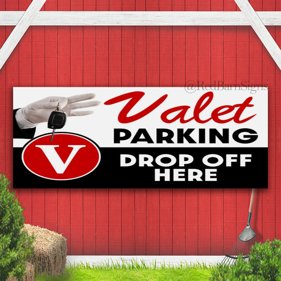 VALET PARKING Indoor Outdoor Banner Sign with Grommets