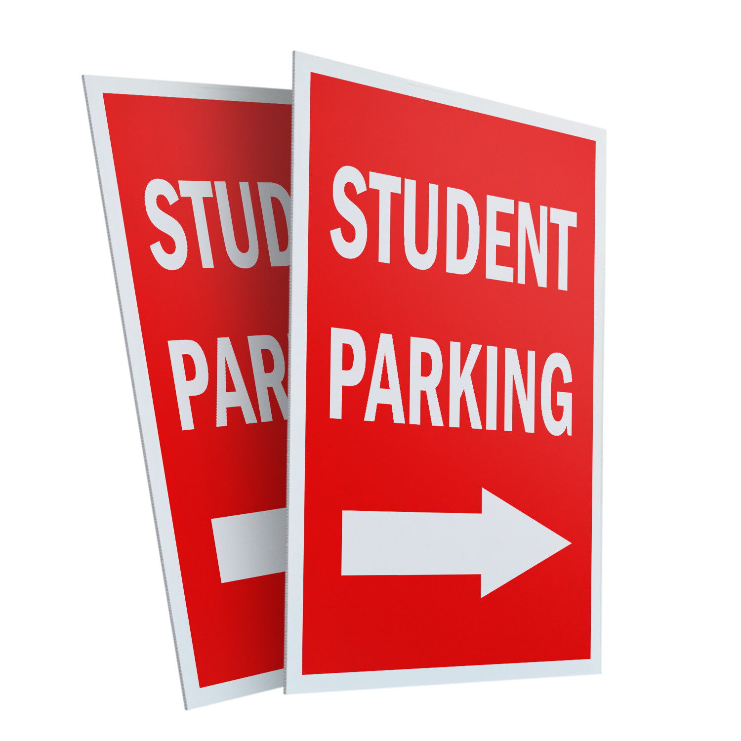 Student Parking With Arrow 24&Prime; x 36&Prime; 2 Pack Of Store Sign Plastic Or Decal