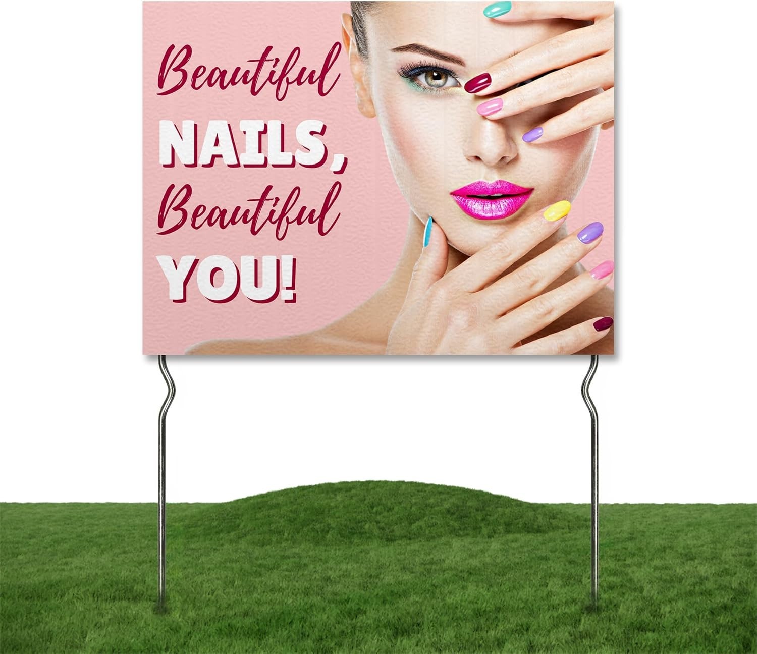 13&Prime; Metal Stake Outdoor Salon Yard Sign Double Sided Salon & Spa Garden Signs