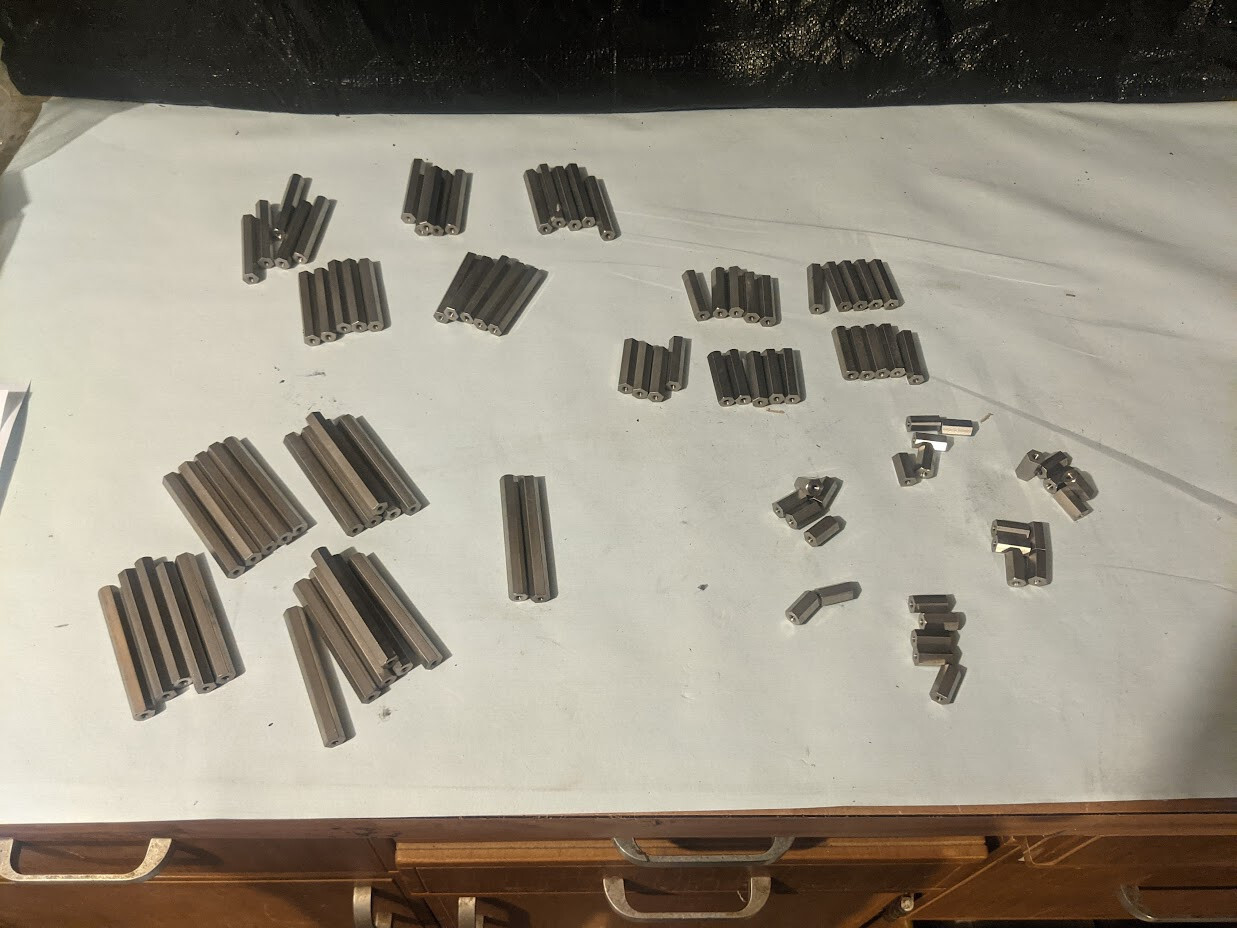 Aluminum Stand Offs package of 99 pieces Assorted lengths 3/4&Prime; to 3 1/4&Prime; length