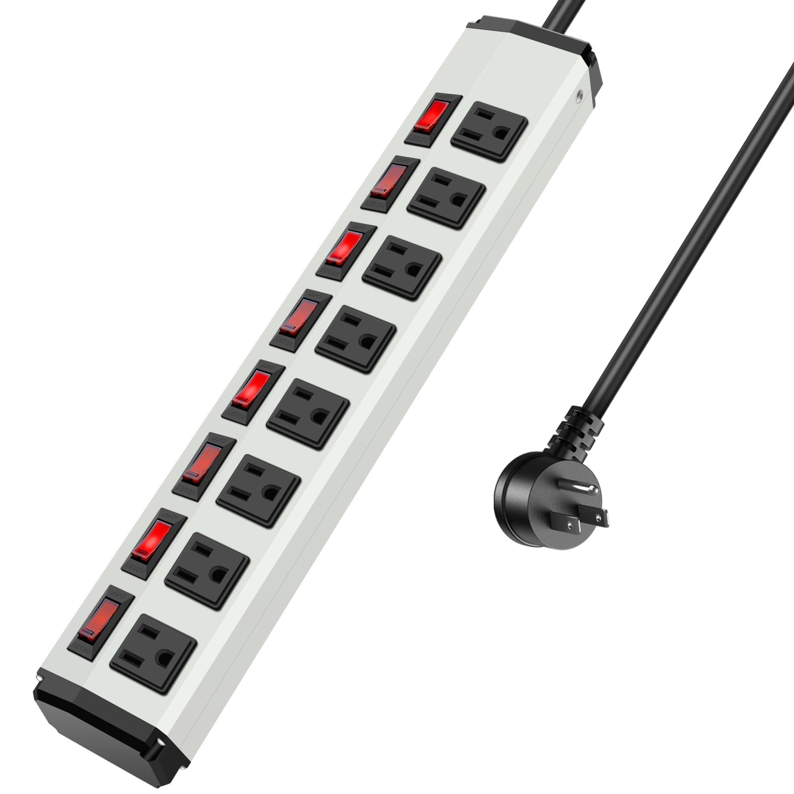8 Outlet Metal Power Strip with Individual Switches,Heavy Duty Appliance Powe…