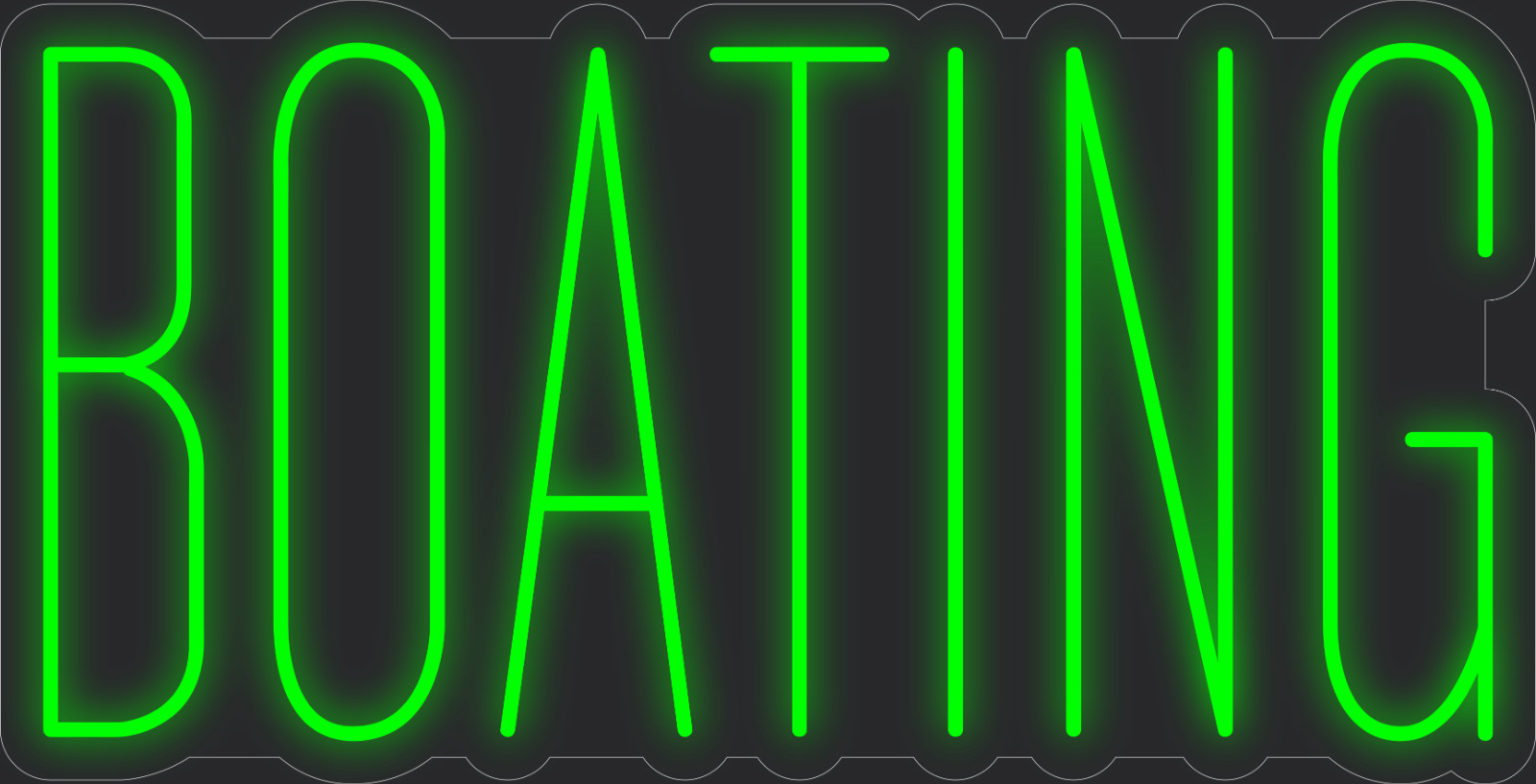 Boating Neon LED Sign Business Wall Decor Lighted Store Sign 36 x 19 in.