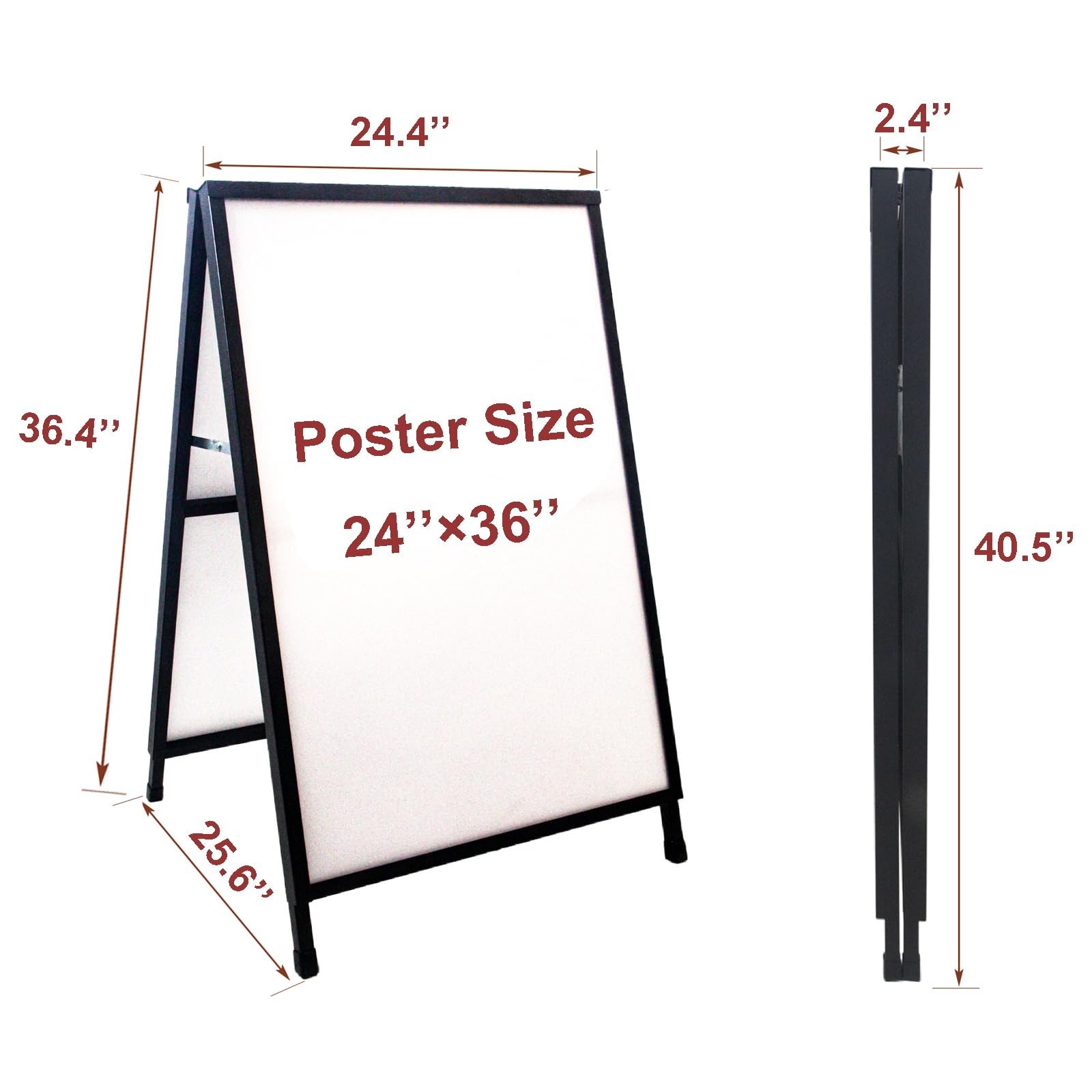 A Frame Sidewalk Sign 24×36 inches Sandwich Board Signs Outdoor Heavy Duty Do…