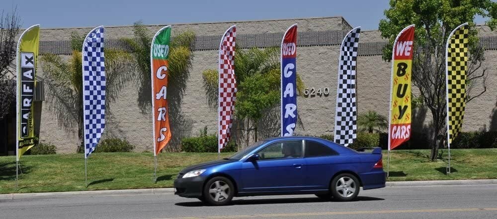Trucks Auto Dealership Feather Banner Swooper Flag Sign with Flag Pole Kit…