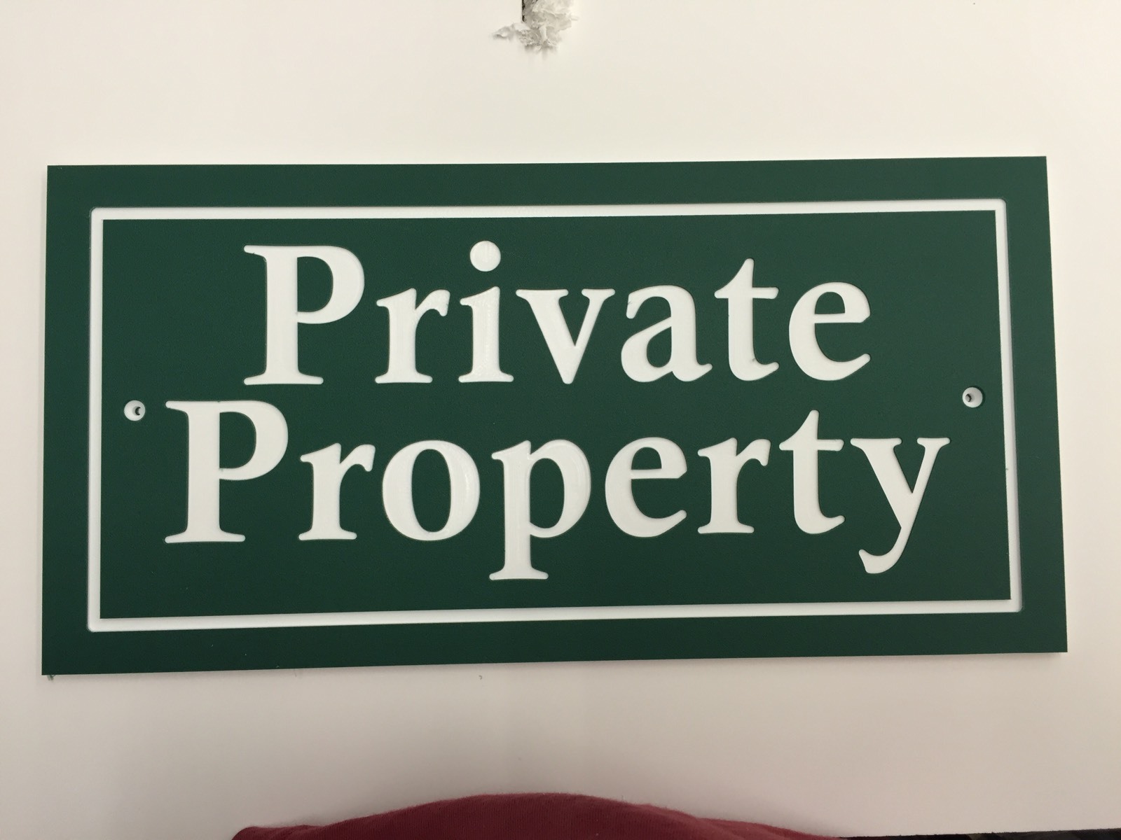 Rectangle PRIVATE PROPERTY Sign 14×7&Prime; 1/4&Prime; King ColorCore Red/White