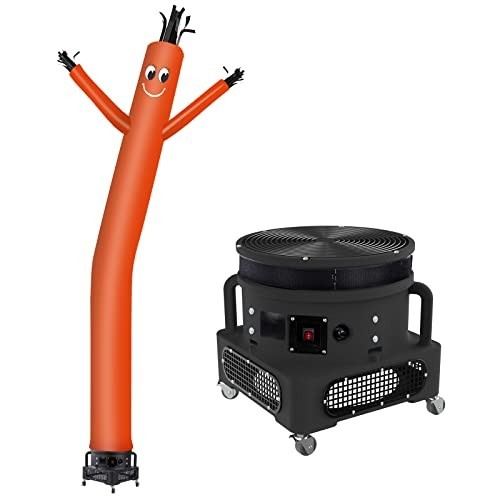 20ft Orange Inflatable Tube Man with 1HP Blower Complete Set