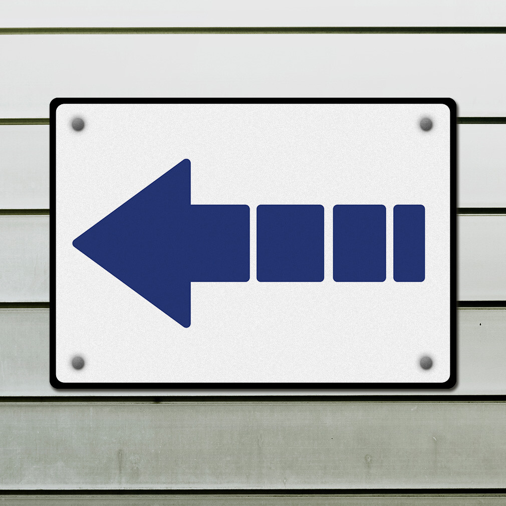 Horizontal Metal Sign Left Directional Acrylic Weatherproof Street Signage