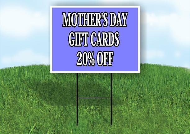 Mothers day Gift Cards 20% off Purple Yard Sign Road with Stand LAWN SIGN