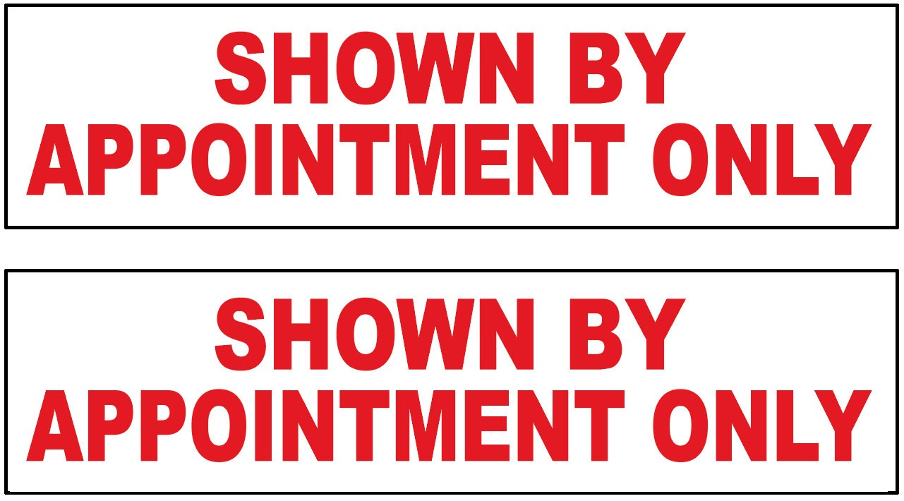 2 Pack 6×24 SHOWN BY APPOINTMENT ONLY Real Estate Rider Corrugated Sign wrb