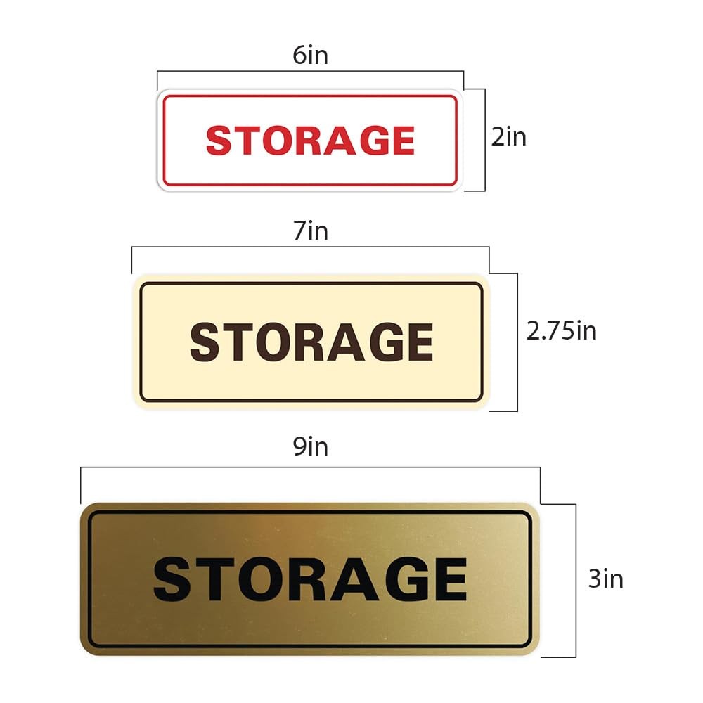 2 PCS Storage Door Wall Sign Brushed Gold Small Office Business Plaque