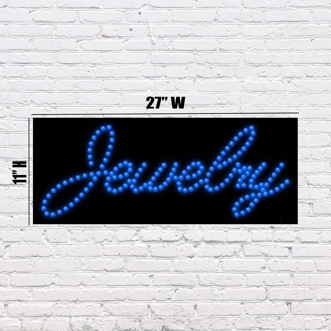 LED Jewelry | Light-up Sign | 27&Prime;W x 11&Prime;H x 1&Prime;D