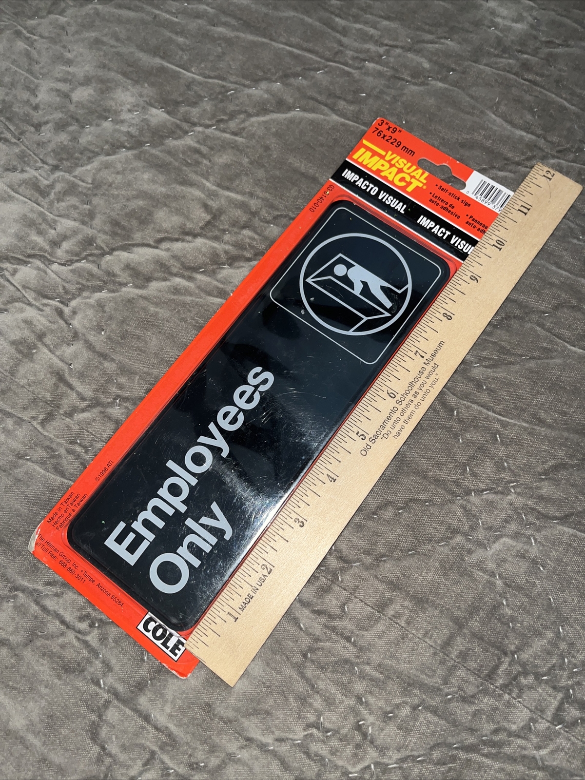 employees only sign self stick