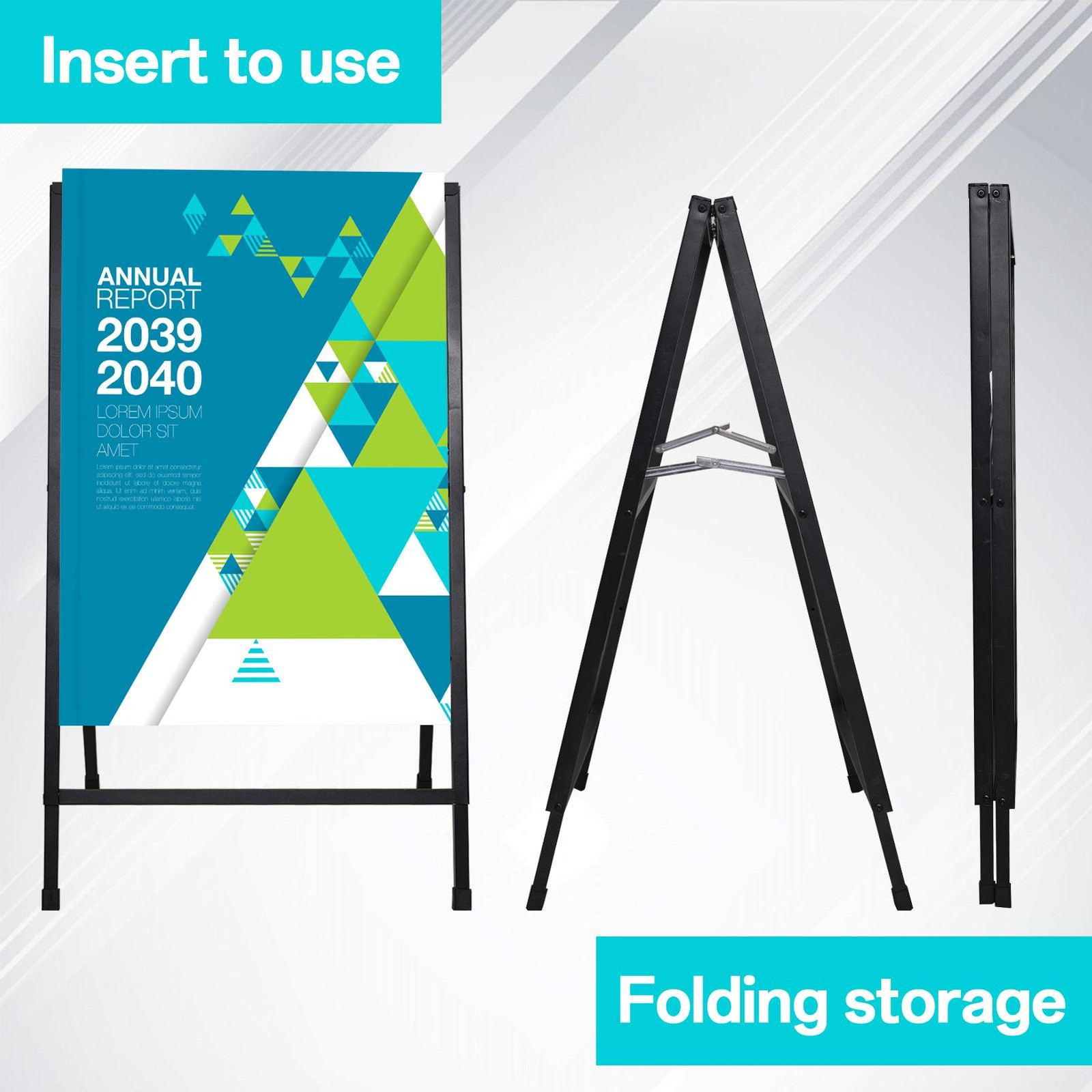 24 x 36 Inch A Frame Sign Double-Sided Folding Sandwich Board Heavy Duty 2pcs