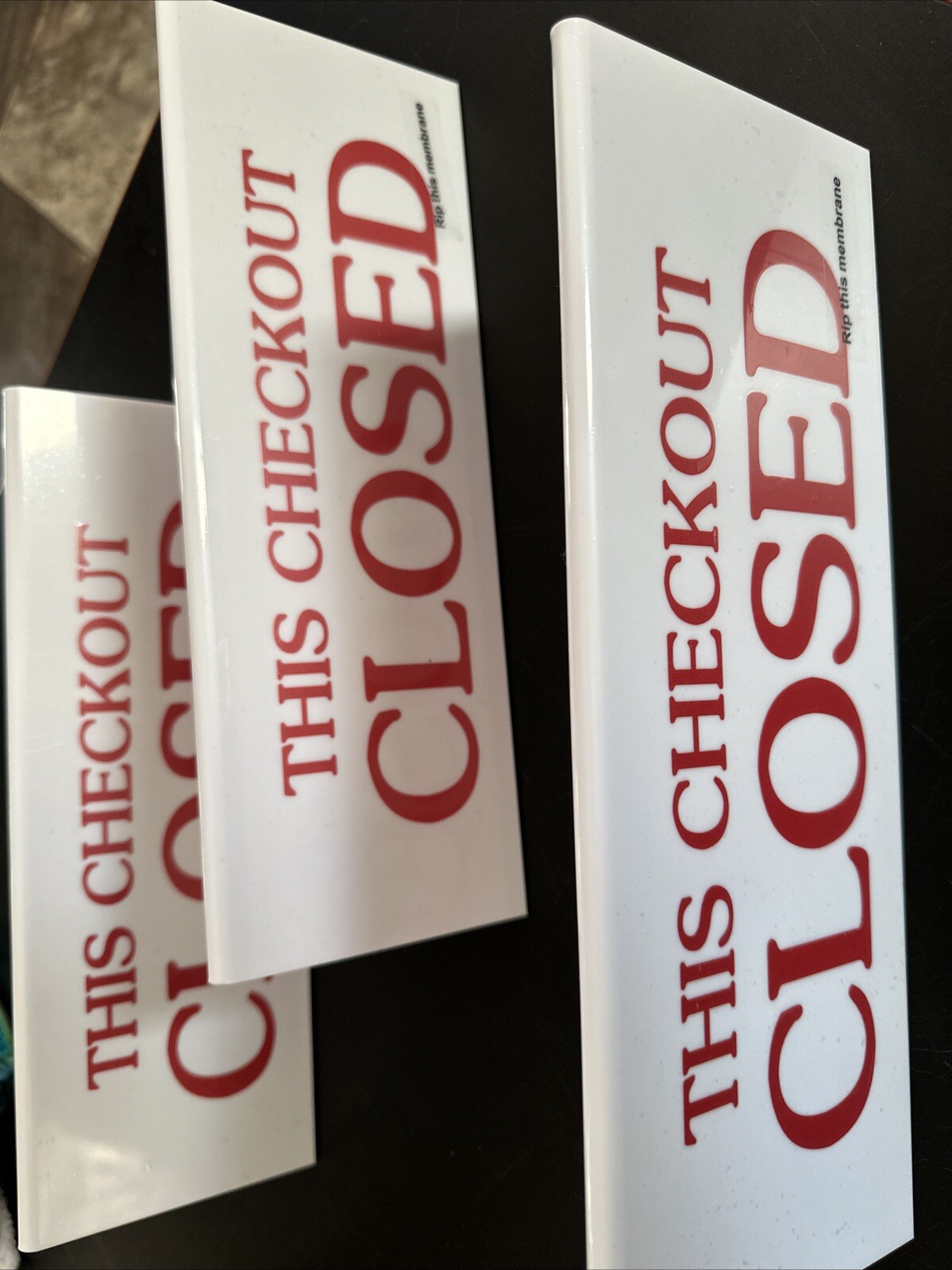 3 Pcs Checkout Closed Desk Sign 11 x 4 Inch Engraved Acrylic Tabletop Tent Si…