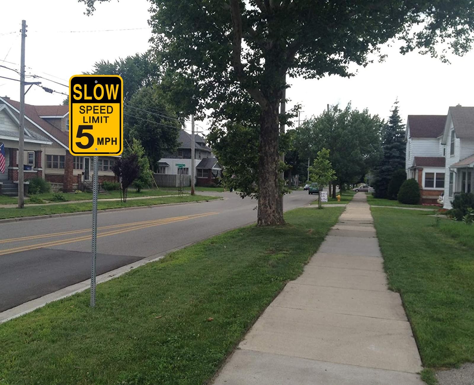 4 Pack Slow Down Speed Limit 5 MPH Sign 18×12 Inch Reflective Aluminum Alert