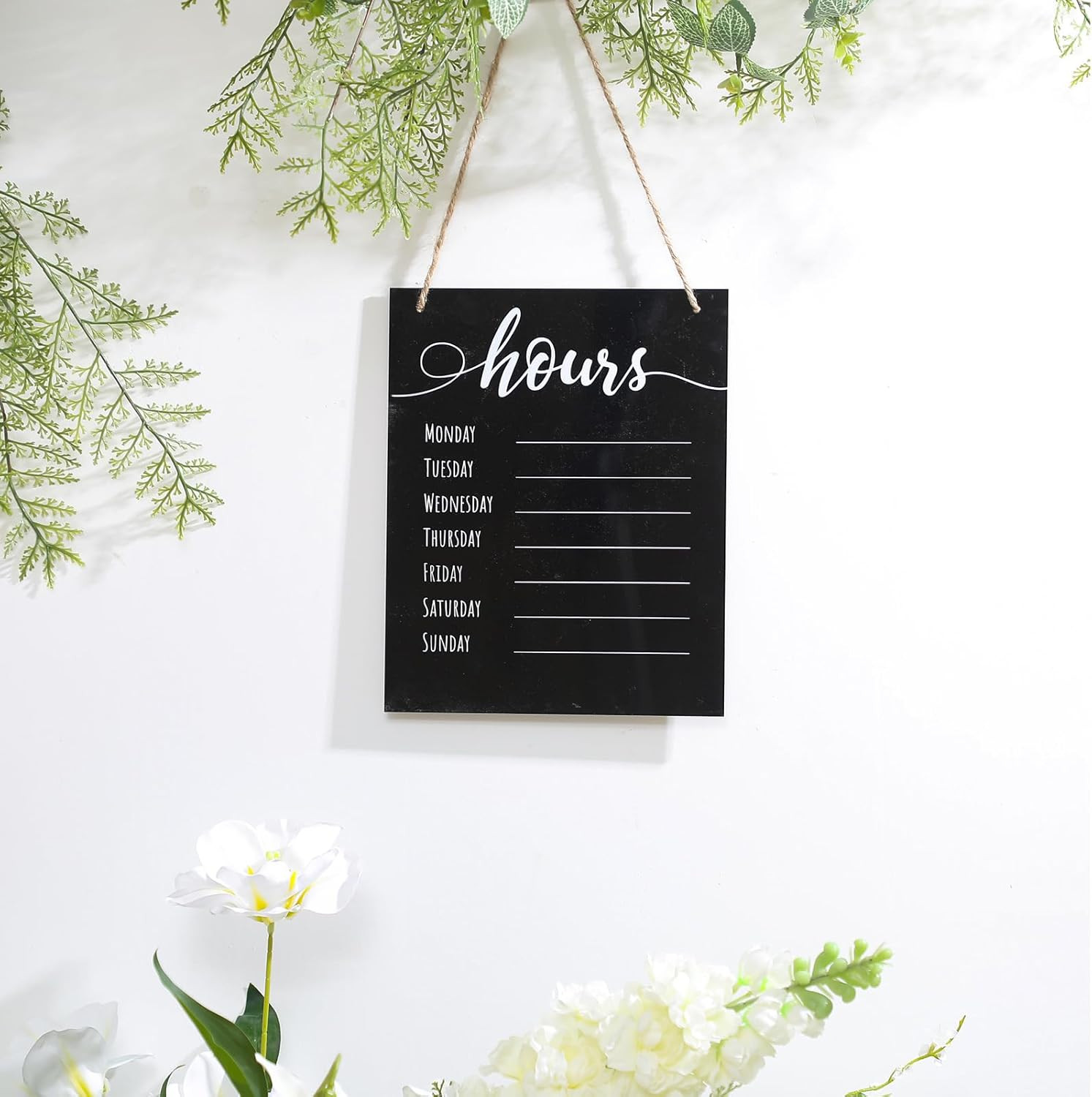 3 Pcs Dry Erase Store Hours Sign Set Include 8 x 10 Inch Erasable Business Hours