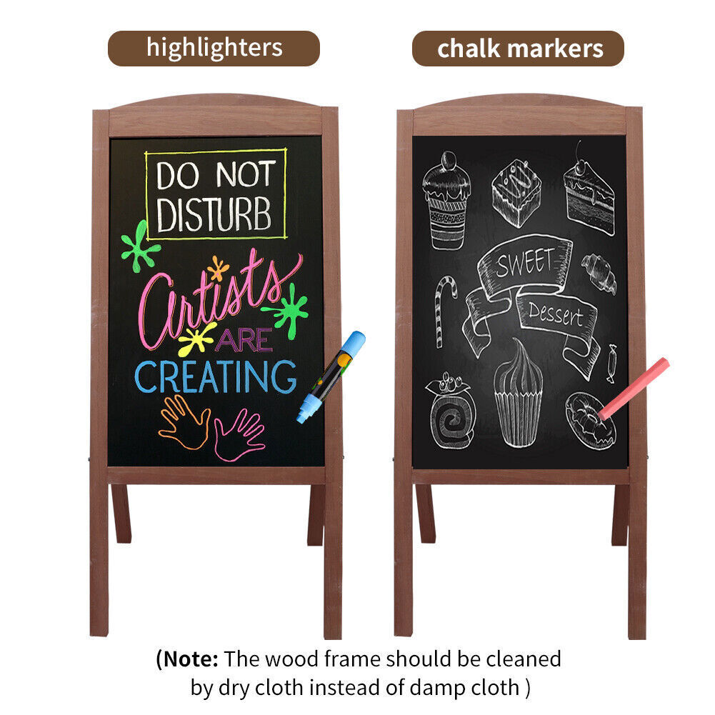 Heavy Rustic Large Wood A-Frame Magnetic LED Chalkboard Blackboard Wedding Cafe