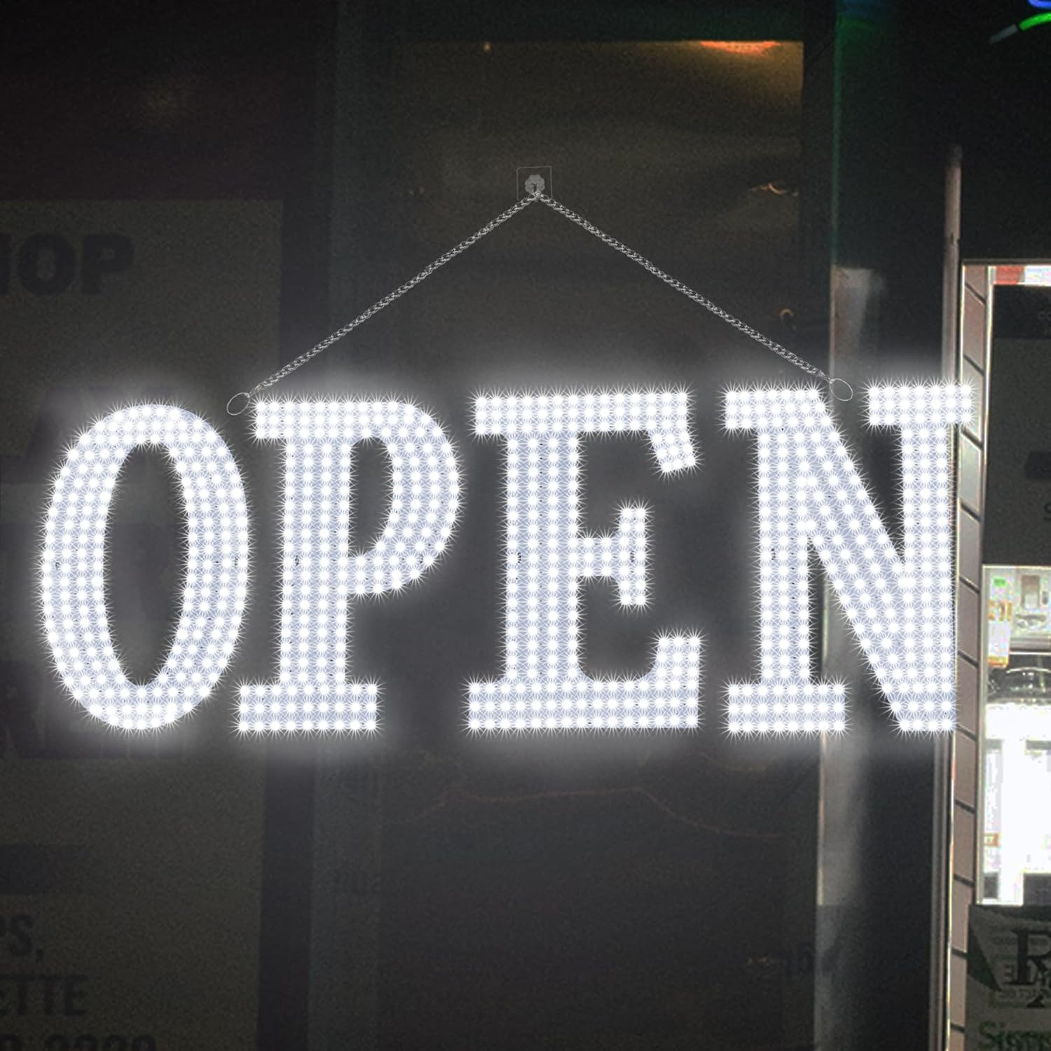 Ultra Bright 40×14&Prime; LED Open Sign with Remote for Cafe, Salon, Retail Store
