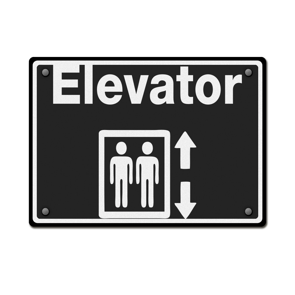 Horizontal Metal Sign Elevator B Business Weatherproof Street Signage