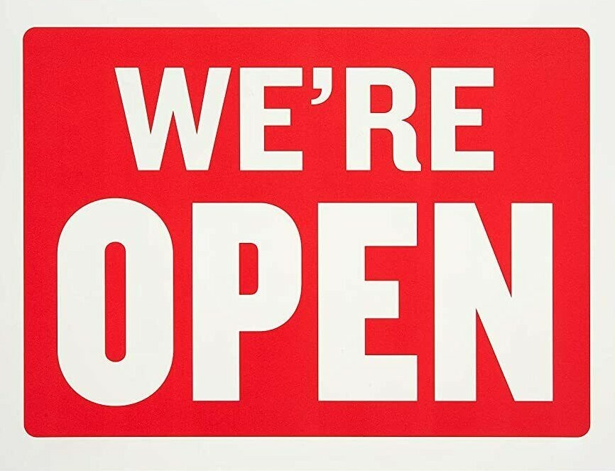 Double Sided Open and Closed Sign 8 x 12 Inch – 2 Count, White and Red