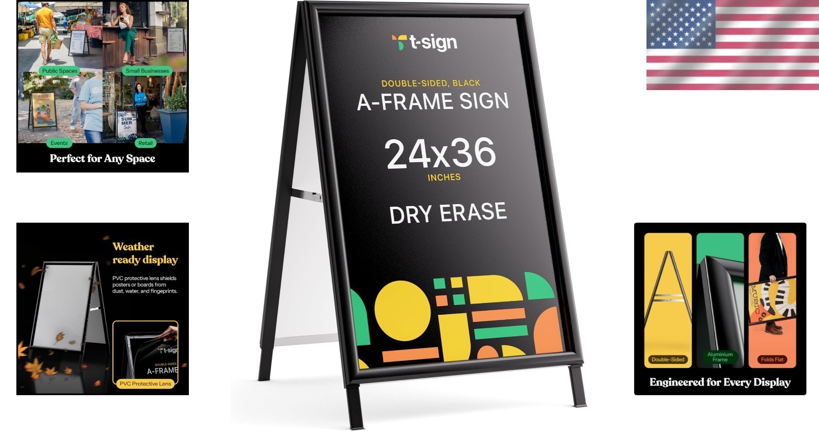 Weatherproof 24×36 A-Frame Sign with Magnetic Dry Erase Surface for Promotions