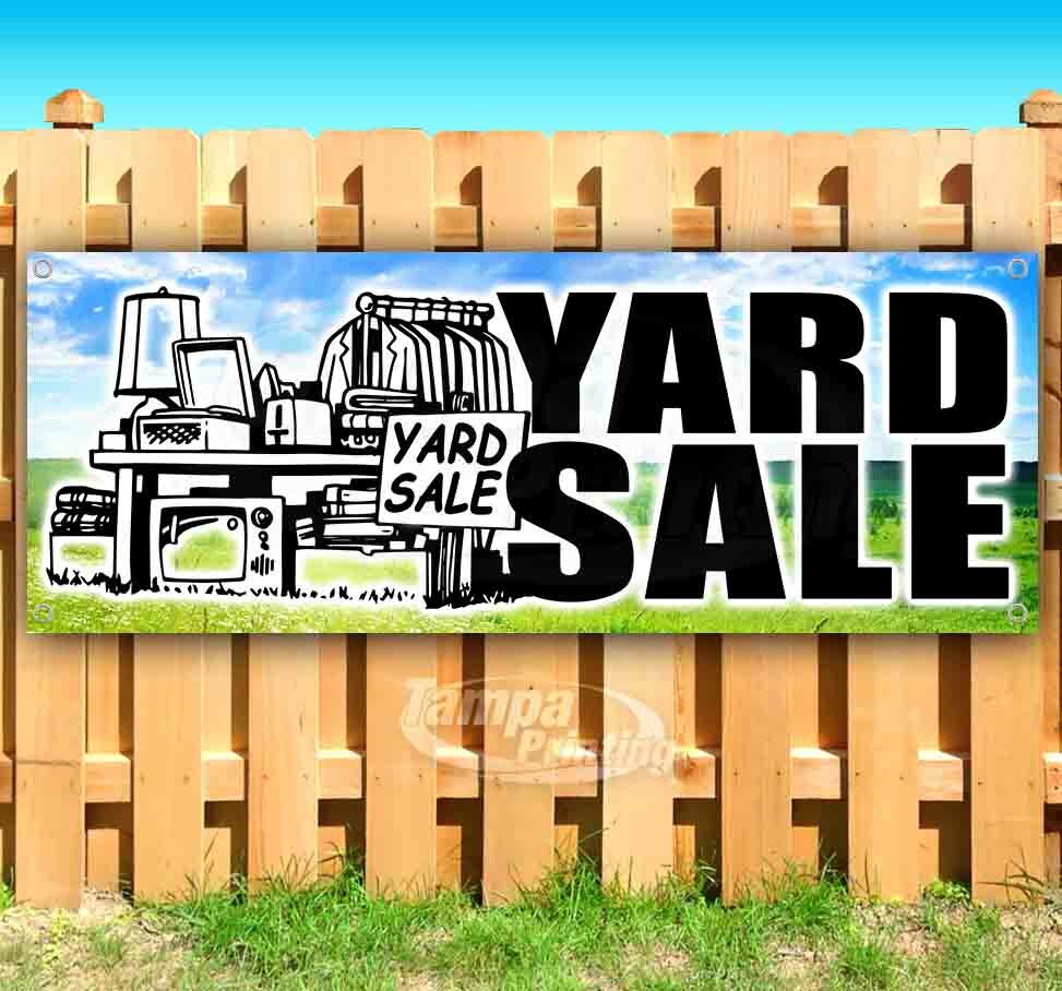 YARD SALE Advertising Vinyl Banner Flag Sign Many Sizes Available USA GARAGE