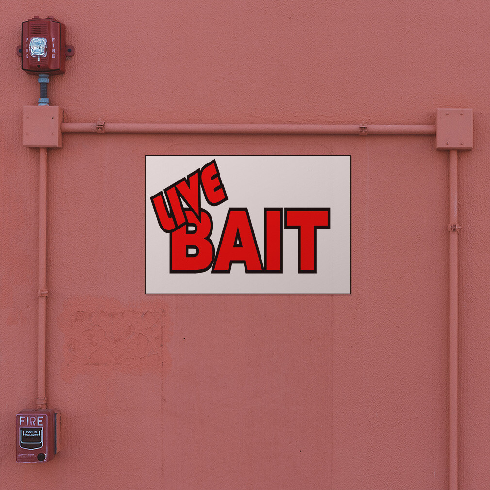 Decal Stickers Live Bait Business Vinyl Store Sign Label Retail