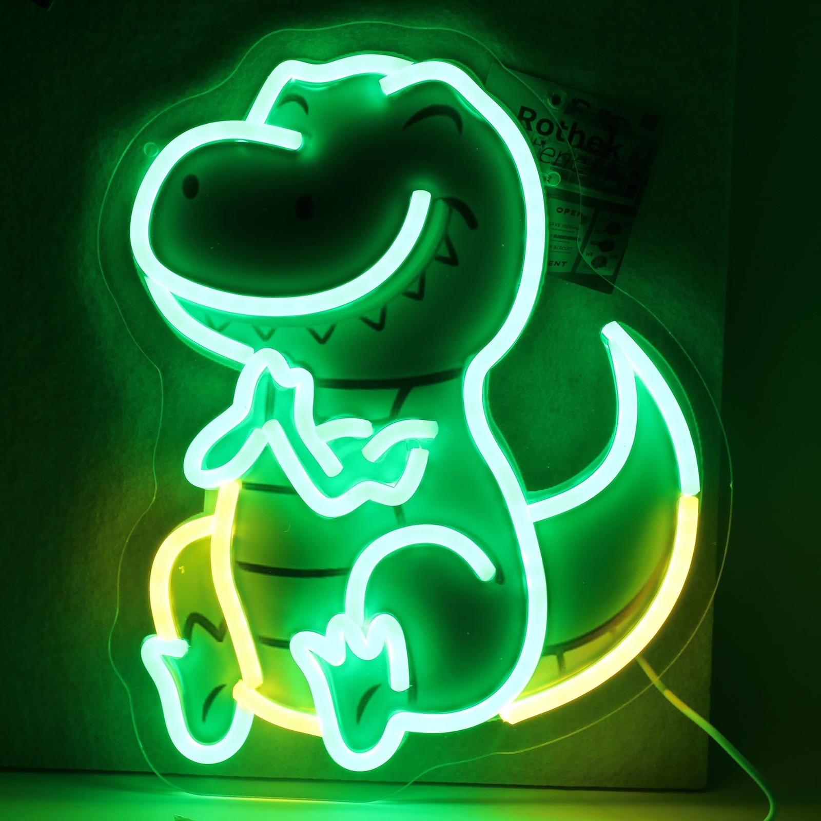 Dinosaur Neon Sign For Wall Decor, Colorful UV Printed Neon Light with Retro …