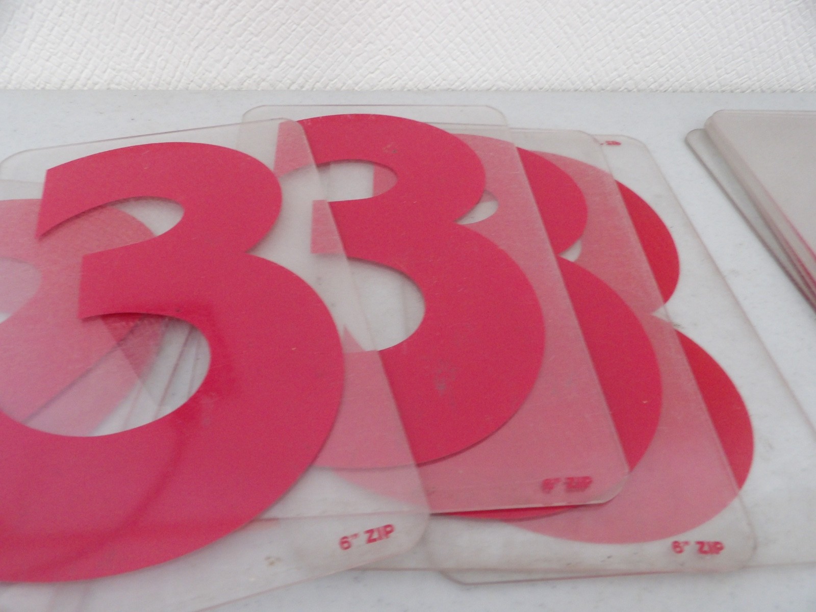 Lot of 6&Prime; Tall Red Marquee Sign Hard Plastic Numbers ( Zip Brand )