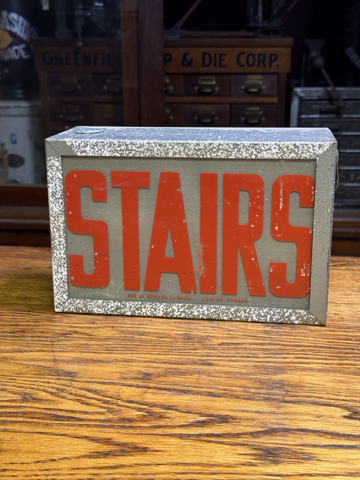 Backlit Stairs Sign for Business Door Signs. 10.25” L, 6.75” T, 4” D.