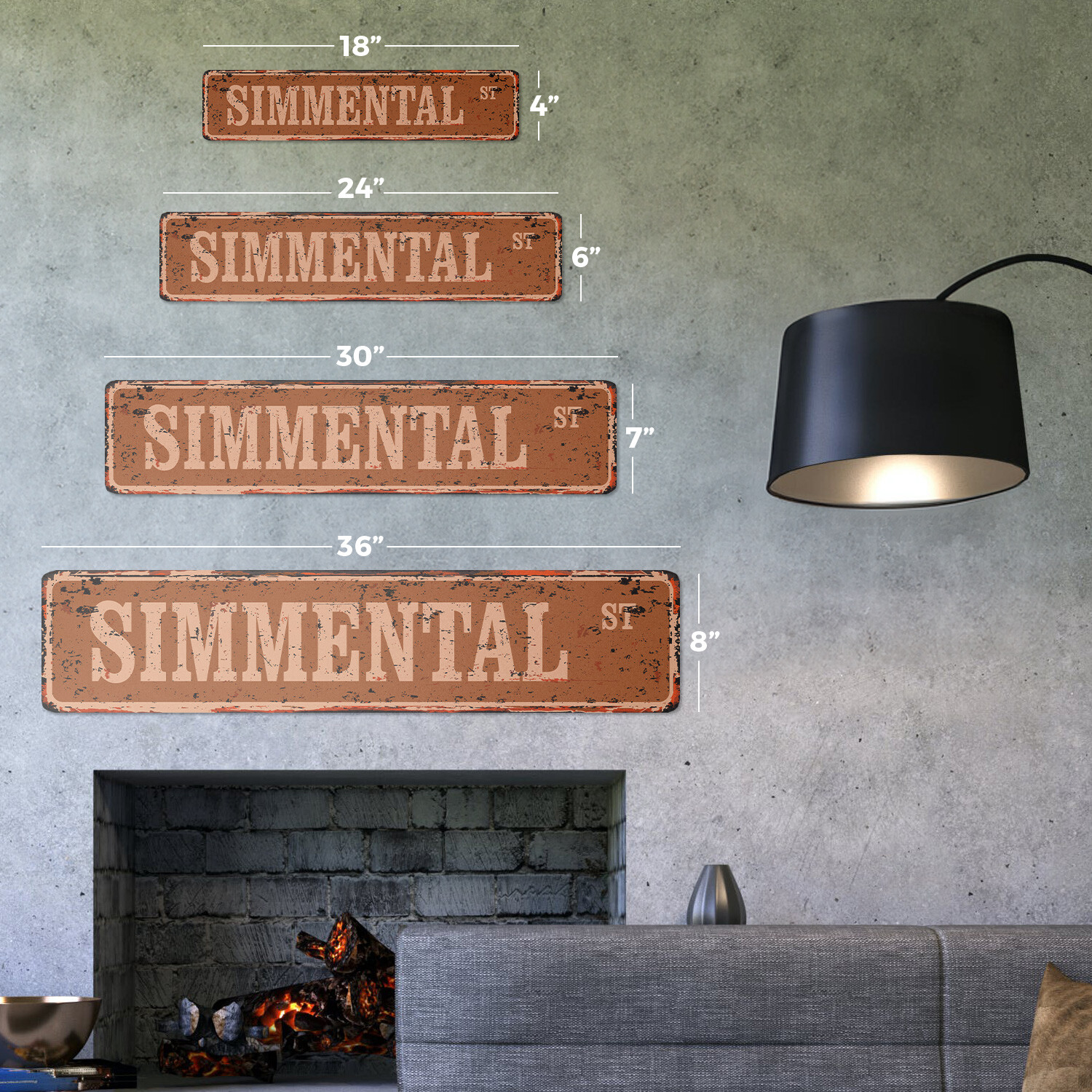 SIMMENTAL Vintage Street Sign cow cattle beef farmer farm| Indoor/Outdoor
