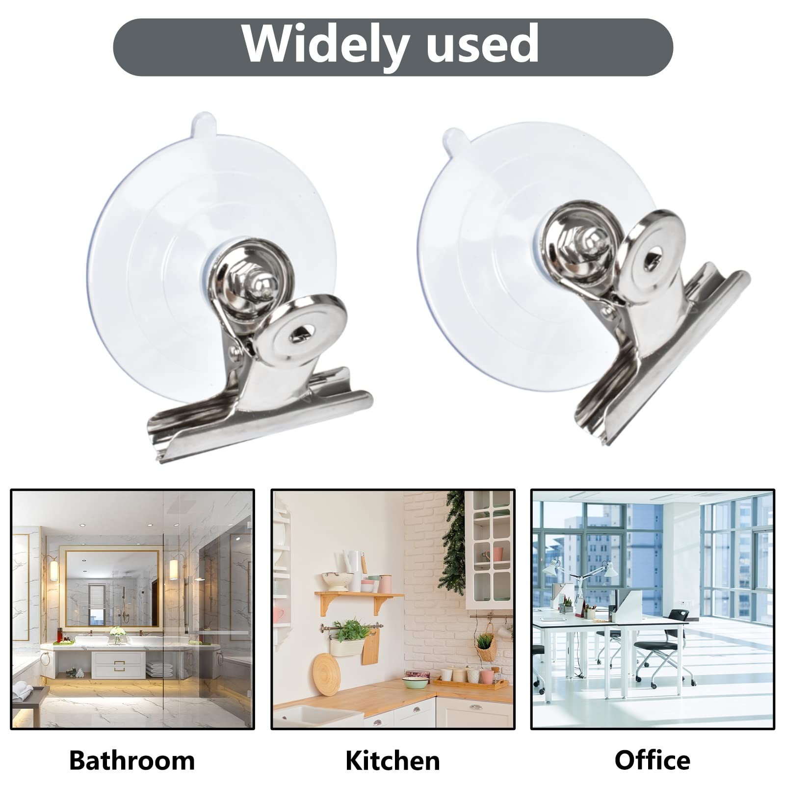 Sankoly 12 Pieces Suction Cup Clips 2.4&Prime; +2&Prime; Clip, Clear
