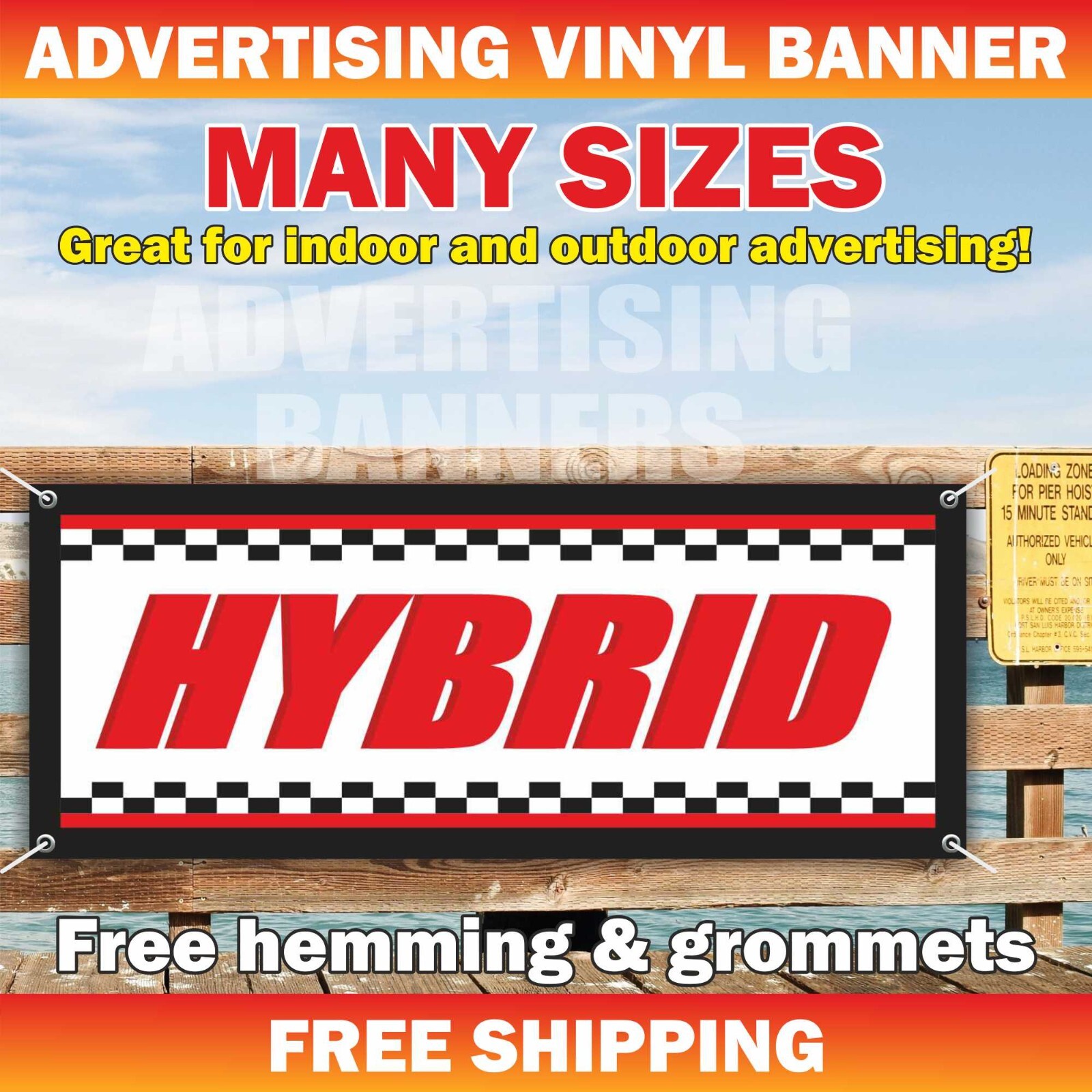 HYBRID Advertising Banner Vinyl Mesh Sign service repair fix diesel smog check