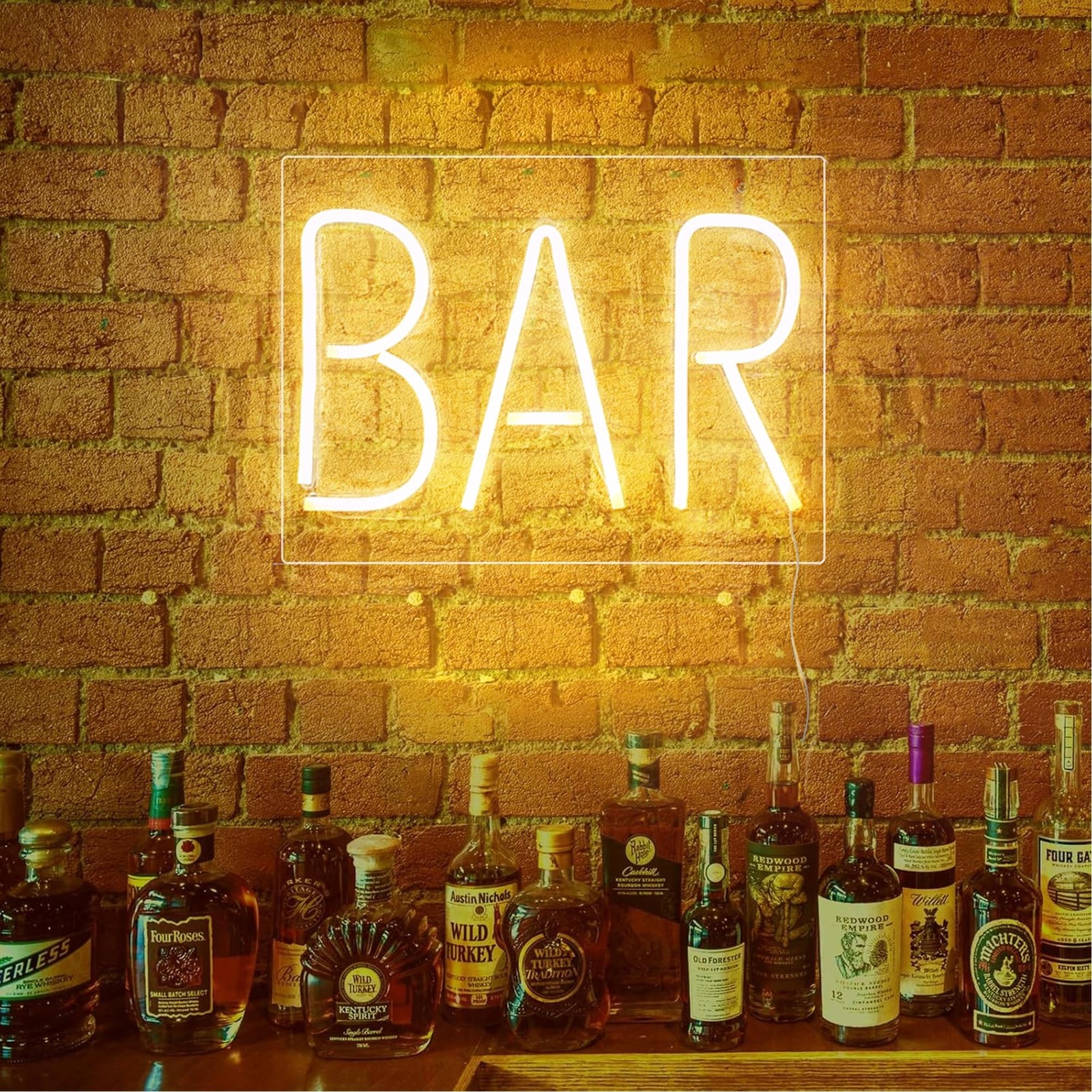 Neon Bar Signs, Warm White Bar Neon Sign with Dimmer Switch, USB Powered LED …