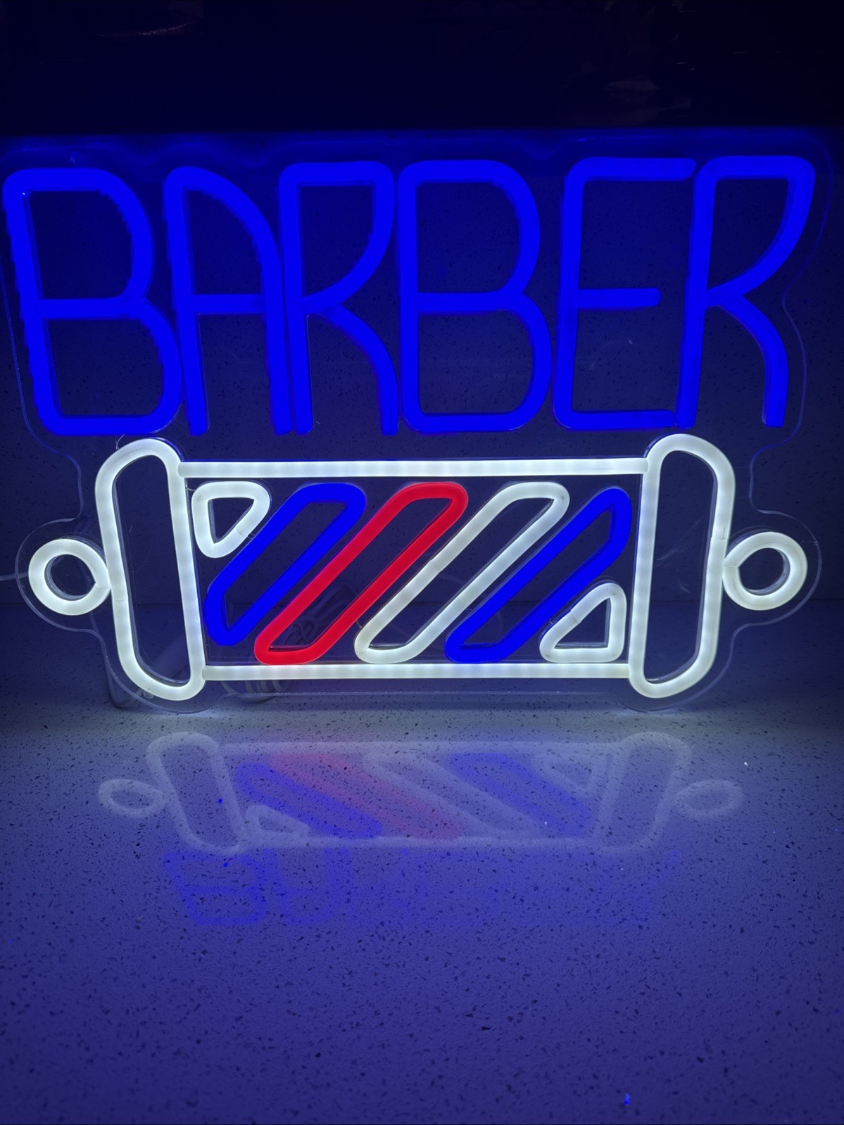 LED Neon Barber Shop Sign Barber Pole Light Dimmable Business Wall Decor USB