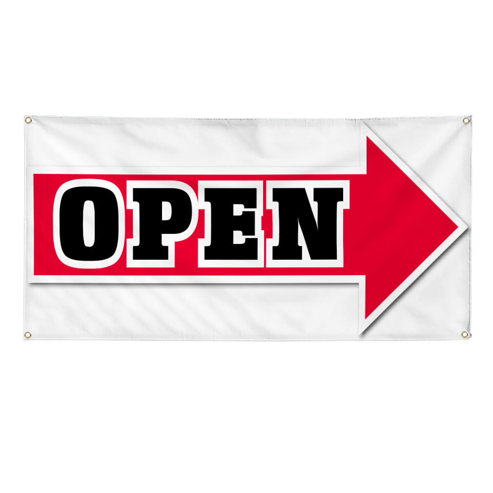 Vinyl Banner Multiple Sizes Open Arrow Right Business Business Outdoor