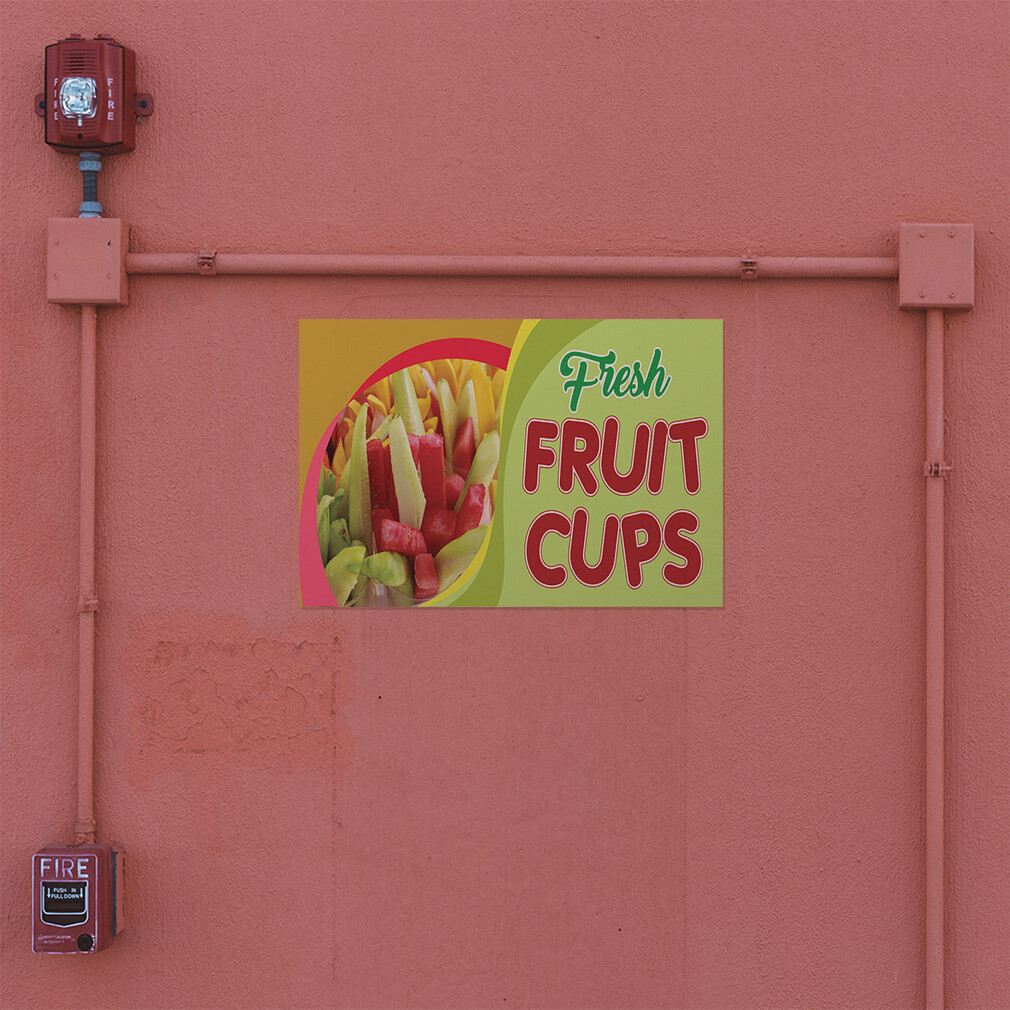 Decal Stickers Fresh Fruits Cups Advertising Printing Vinyl Store Sign Label