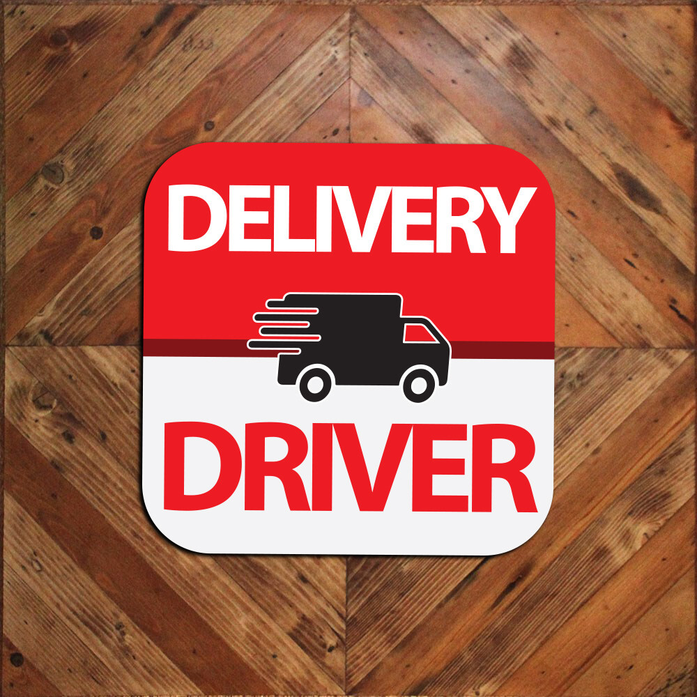 One Generic DELIVERY DRIVER Car Magnet Sign 9&Prime;x9&Prime; Food Packages Vehicle Signage