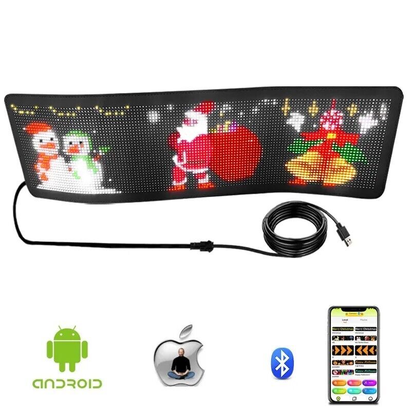 Scrolling LED Sign Matrix Panel Screen Bluetooth APP Control for Shop Bar Car US