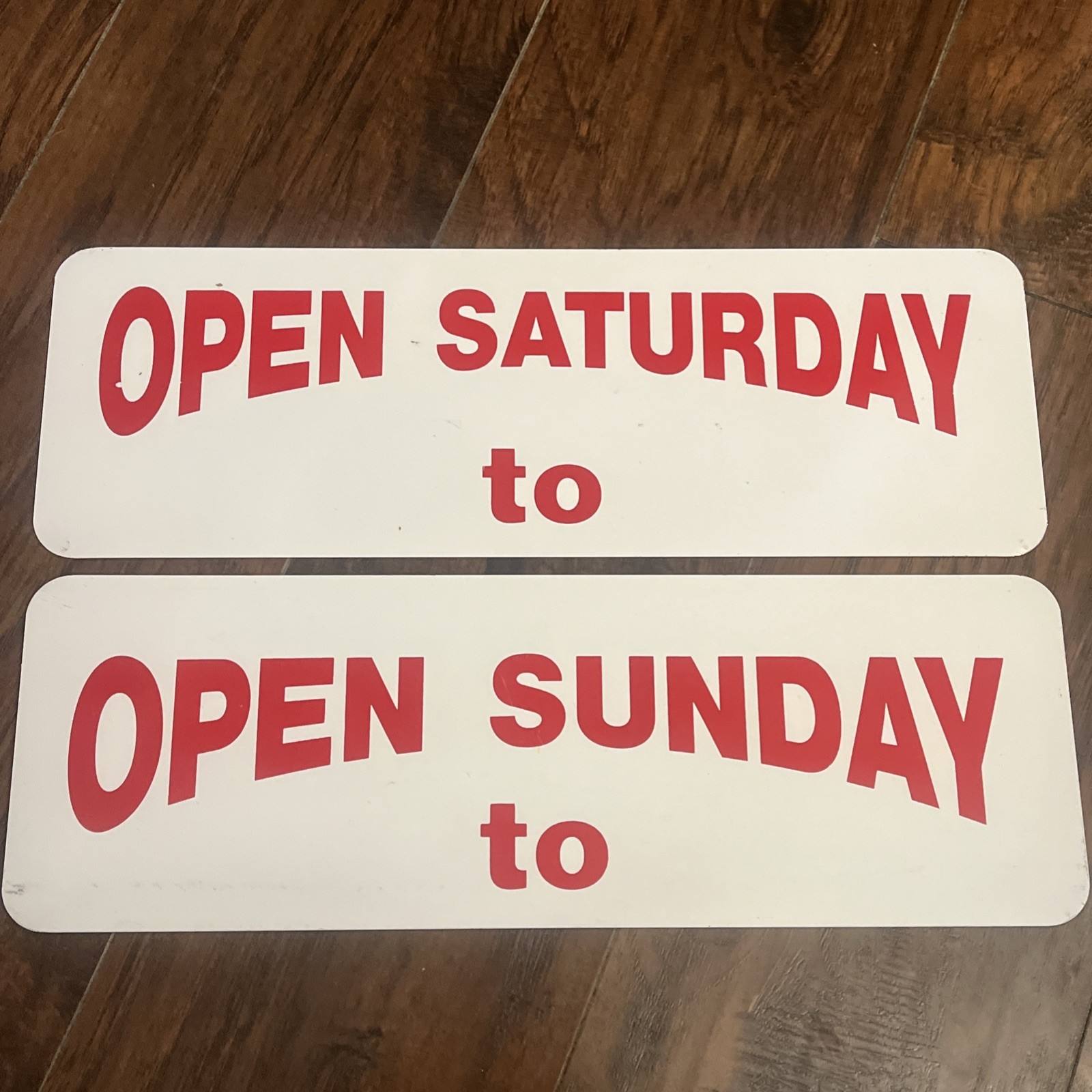 Open Saturday Sunday To 2 Metal Signs Real Estate Business 18×6 Inches Two Sided