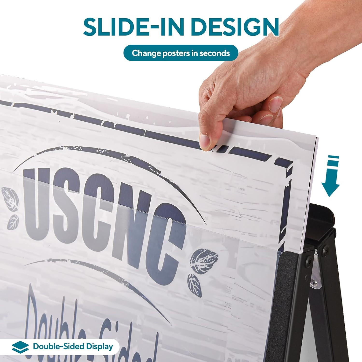 a Frame Sidewalk Sign 24X36 Inches Sandwich Board Signs Outdoor Heavy Duty Doubl