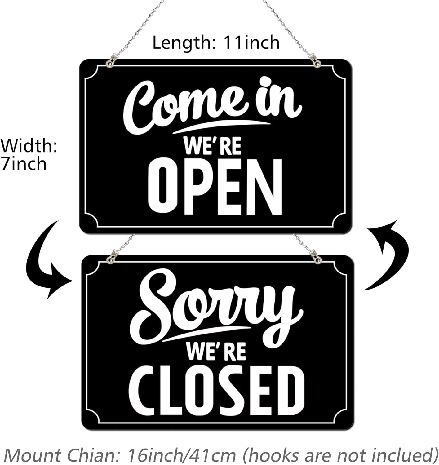 Open Closed Signs Business Hours Sign Set for Window Door Open Signs for Busines