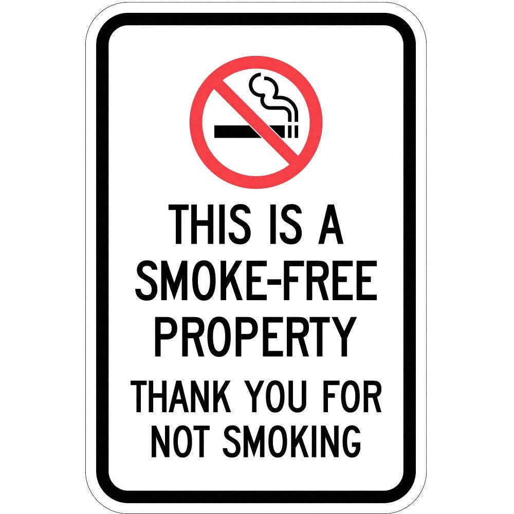 LYLE T1-1079-HI_12x18 Reflective No Smoking Sign,18x12in,Alum 36A875