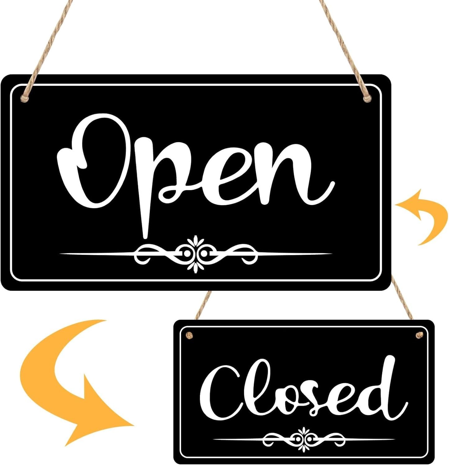 s for Business Double Sided Open Closed Sign Business Hours Sign Hanging Busi…