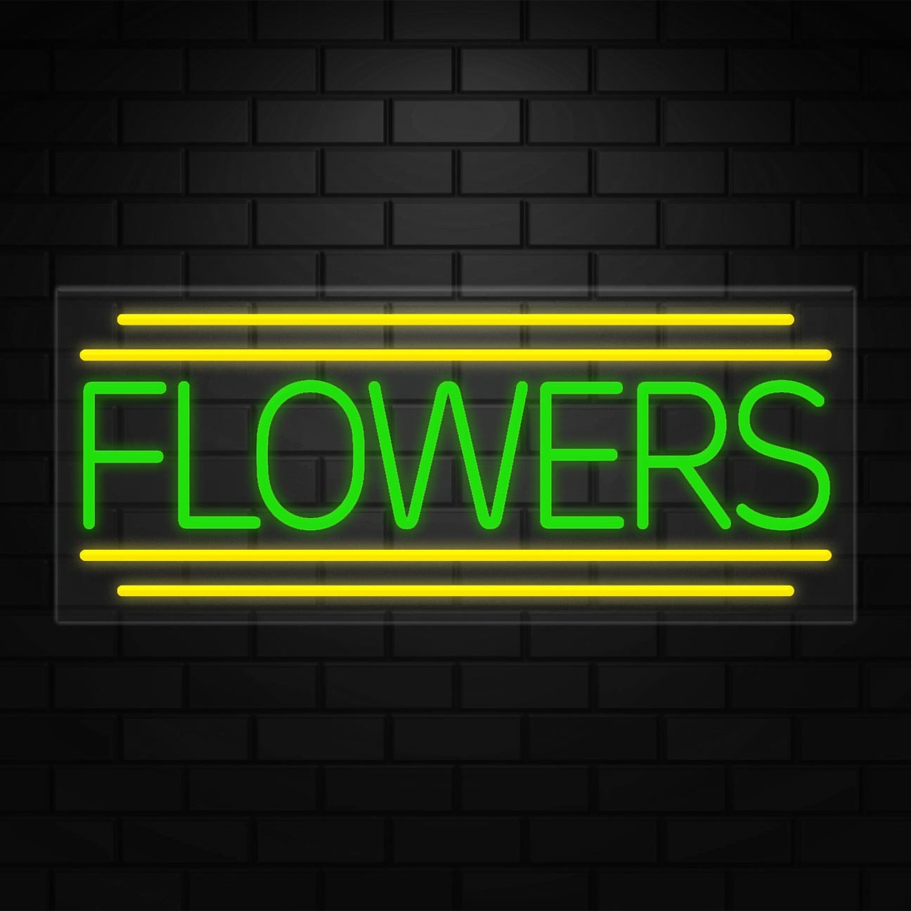 Flowers Sign for Business Displays | LED Flex Neon | 32&Prime;W x 13&Prime;H x 1&Prime;D